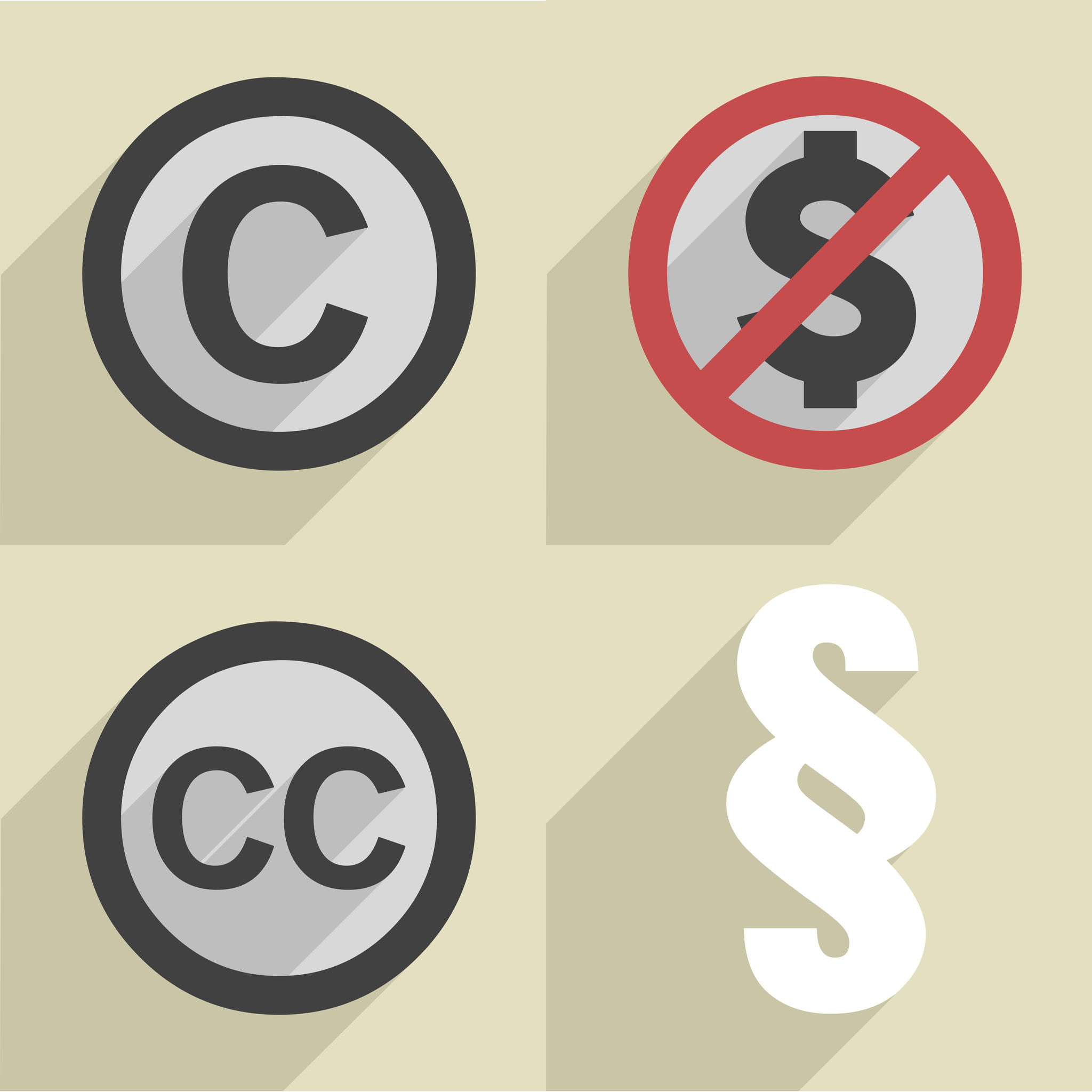 cuáles son las cuatro condiciones de Licencia Creative commons